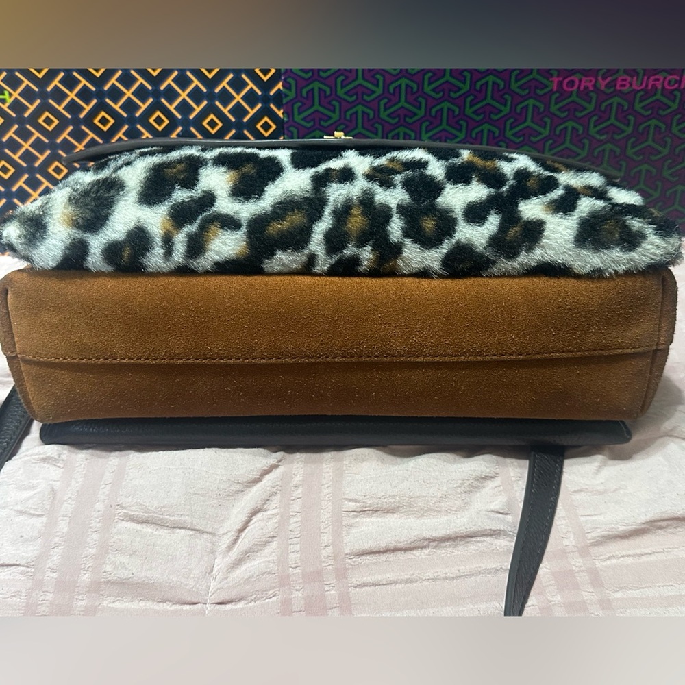 Tory Burch Dark Brown and Gold Chain Cheetah Shoulder Bag - Picture 3 of 3